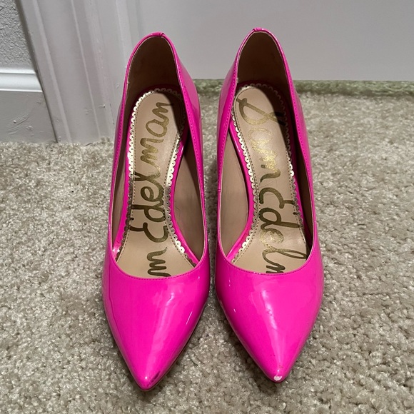 Sam Edelman Hazel Pumps in Hot Pink Patent Leather - Picture 2 of 4